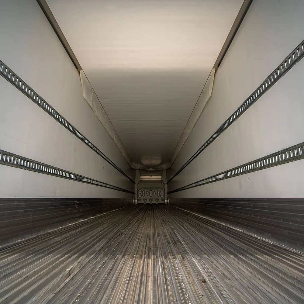 interior of a refer trailer